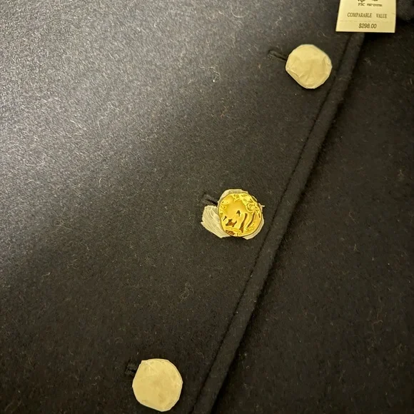 J. Crew Navy Pea Coat with Gold Buttons - Picture 2 of 4